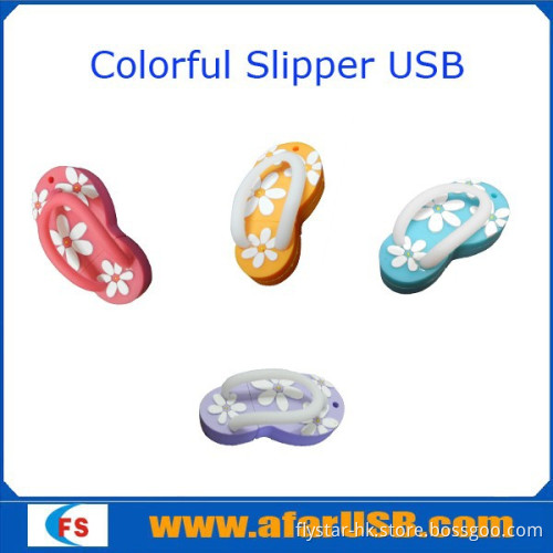 Colorful slipper usb flash drive PVC usb with factory price and high quality